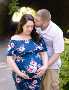 Man and woman posed at Maternity Session at Corbett's Glen Nature Park Rochester, NY.