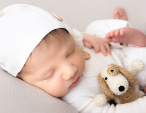 Adorable baby boy at our newborn studio in Rochester, NY.