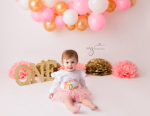 One year old birthday girl at our Rochester, Ny studio.