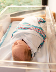 Newborn posed at Fresh 48 in Unity Hospital in Rochester, NY.
