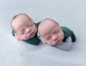 Twin newborns captured in MJ Memories studio, Rochester, Ny.
